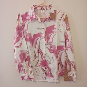 Stylish Pink and White Women's Top